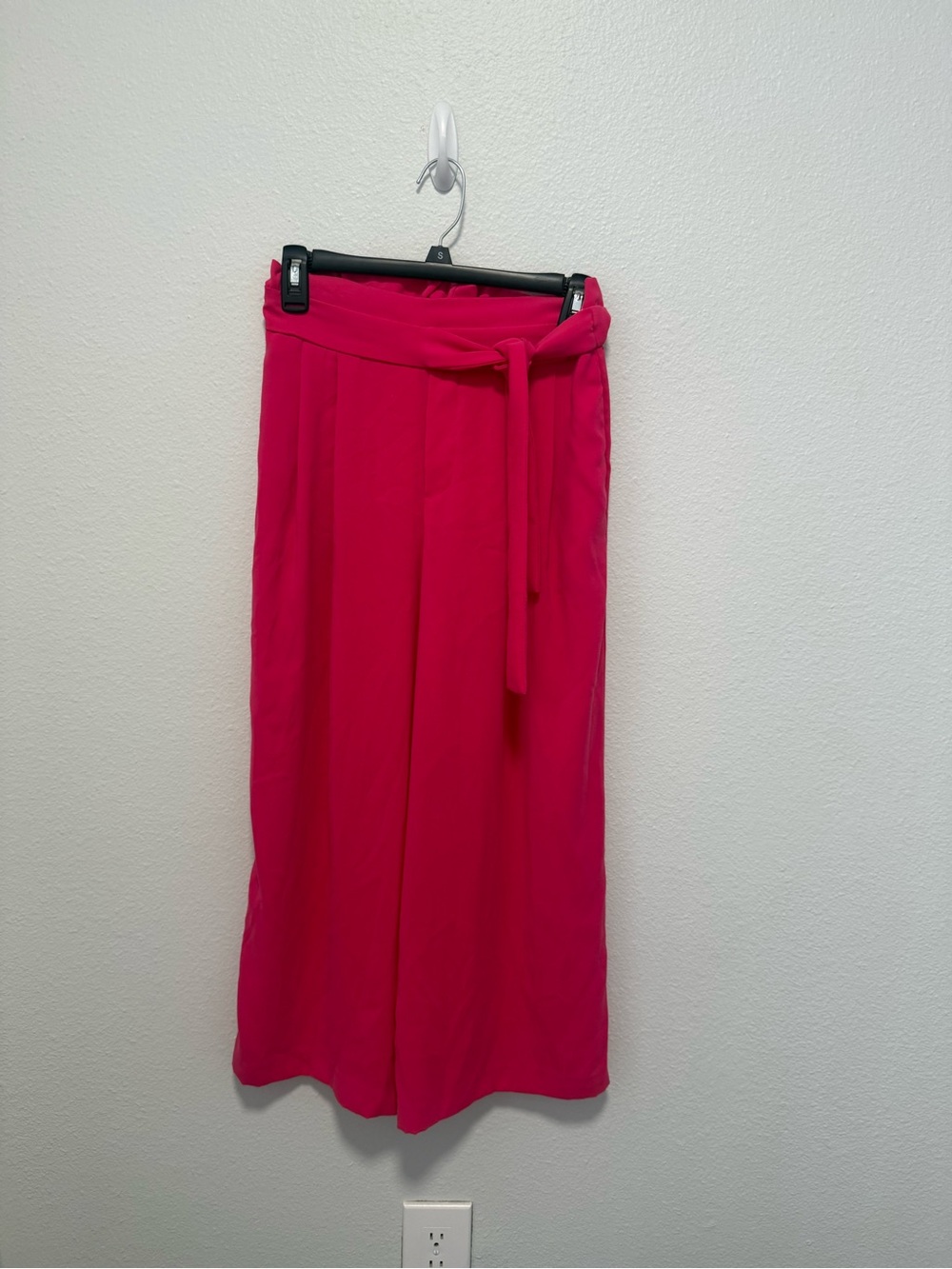 Zara Hot Pink Tie-Waist Gaucho Pants Size X Small